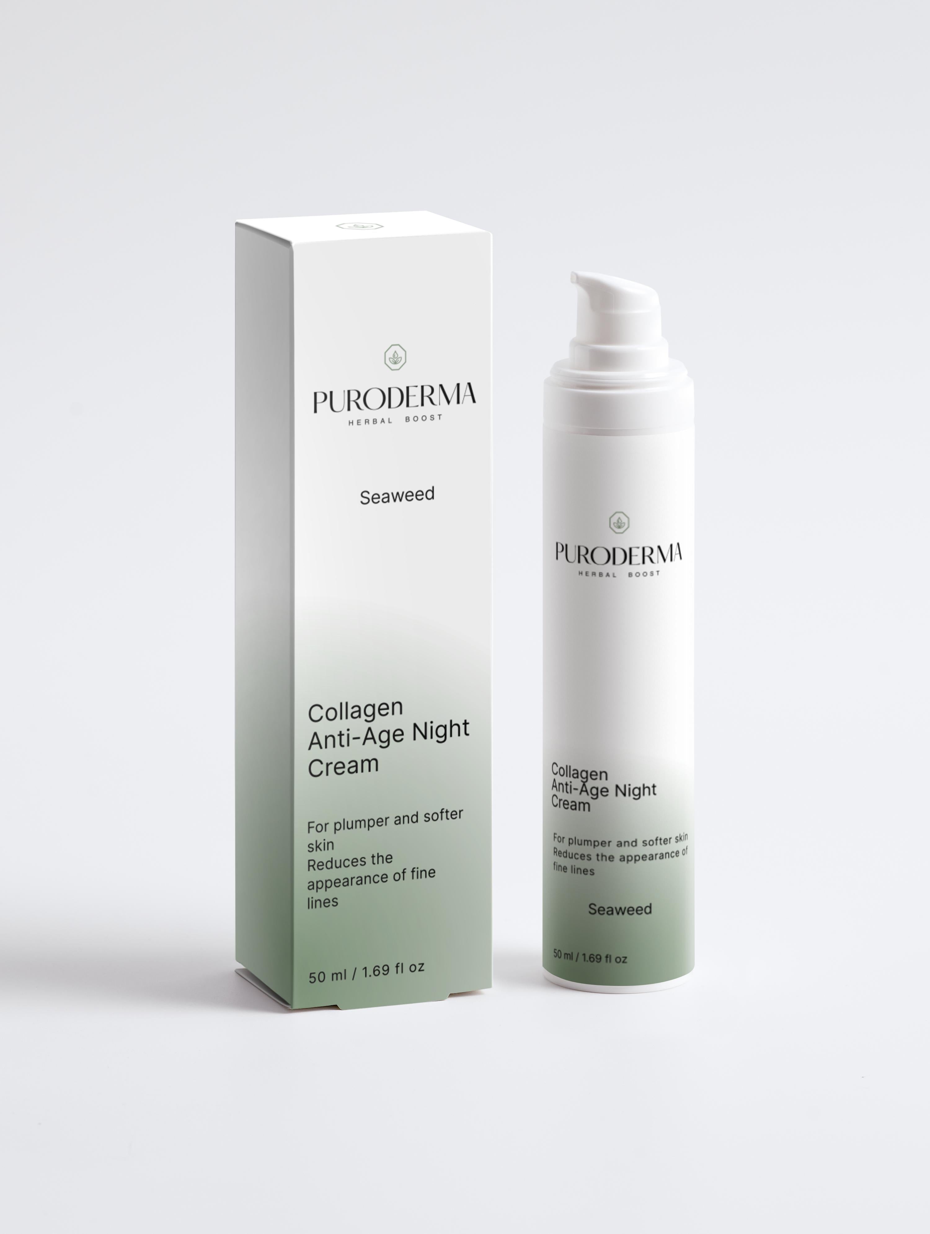 Cremă de Noapte Anti-Îmbătrânire cu Extract de Alge pentru Stimularea Colagenului